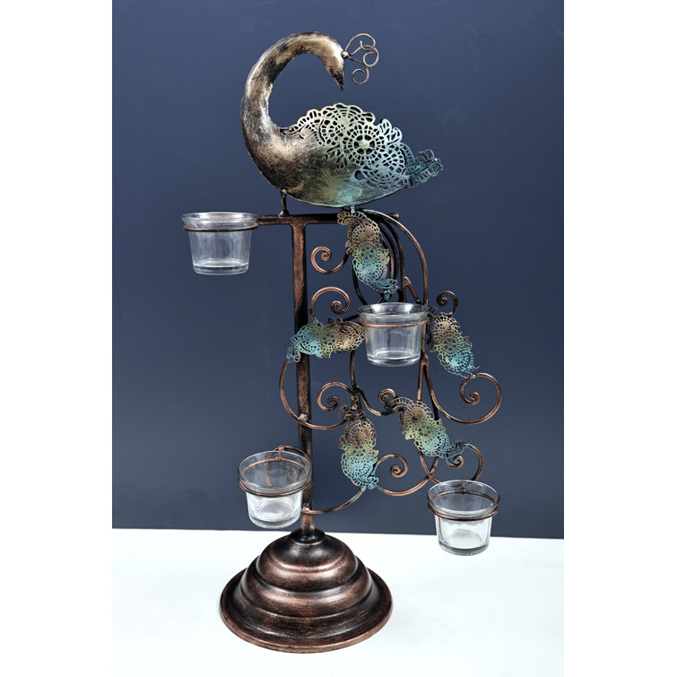 Exotic India 21" Peacock Candle Holder Handmade Wayfair.ca